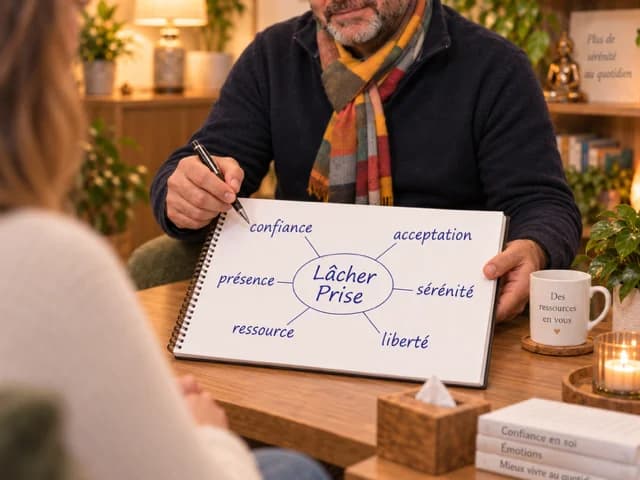 Un carnet présente les ressources associées au lâcher prise.